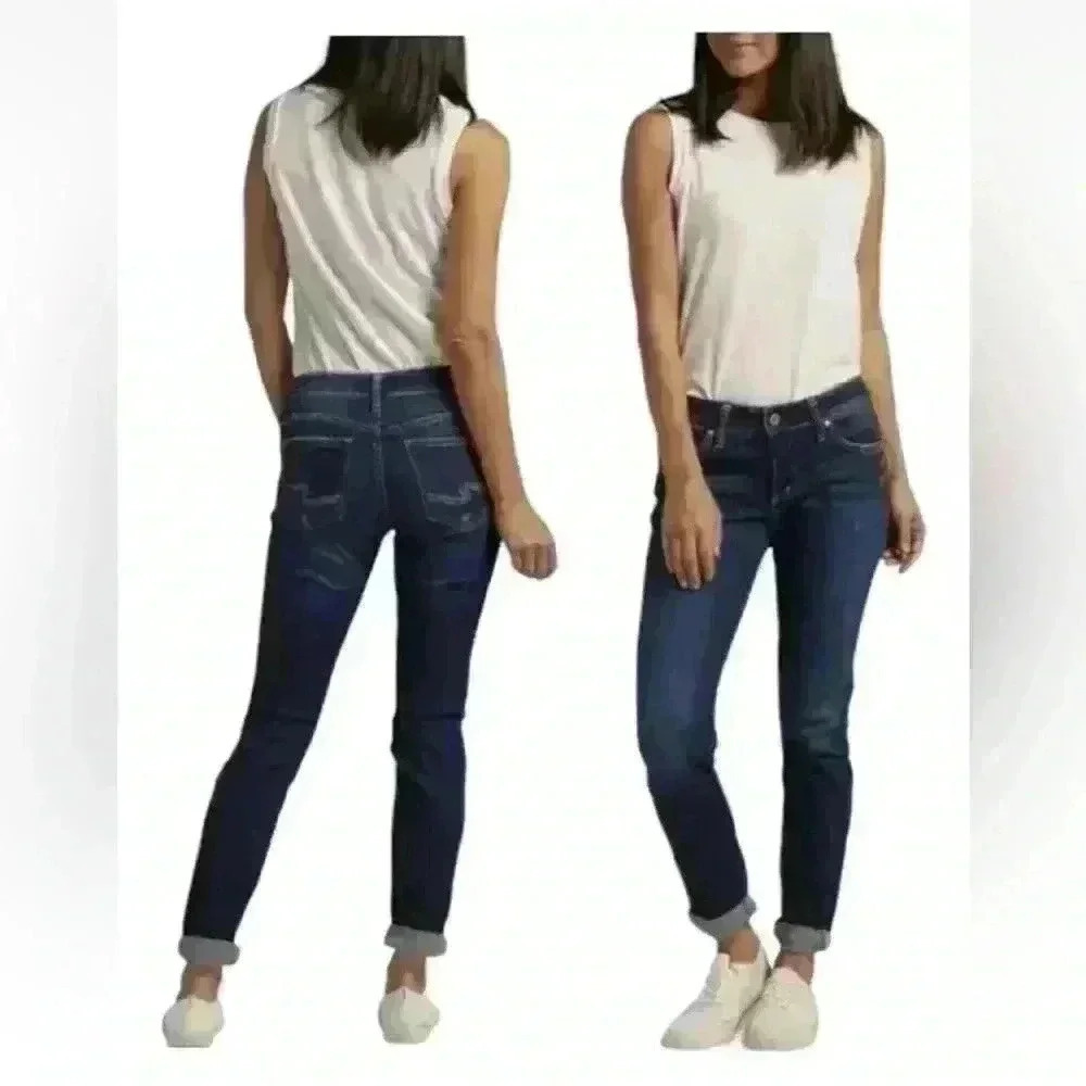 Silver Boyfriend Western Glove Works Jeans